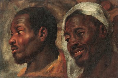 Estudio de cabezas de dos hombres africanos (óleo sobre lienzo) de Jacob Jordaens