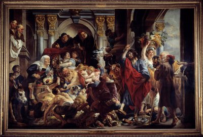 Jesús expulsando a los mercaderes del templo de Jacob Jordaens