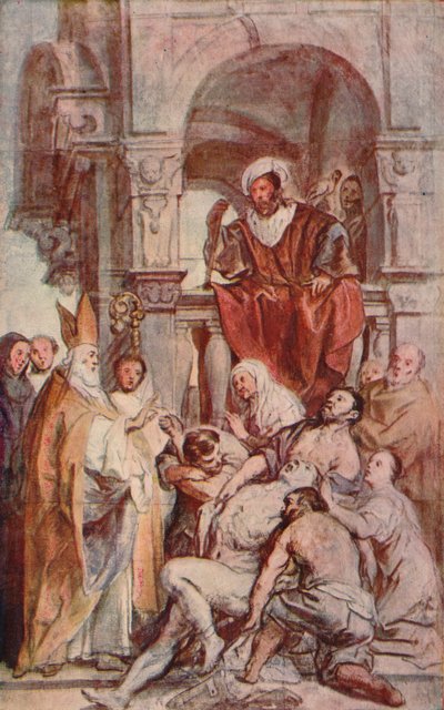 San Martín curando a un hombre poseído, c. siglo XVII, 1903 de Jacob Jordaens