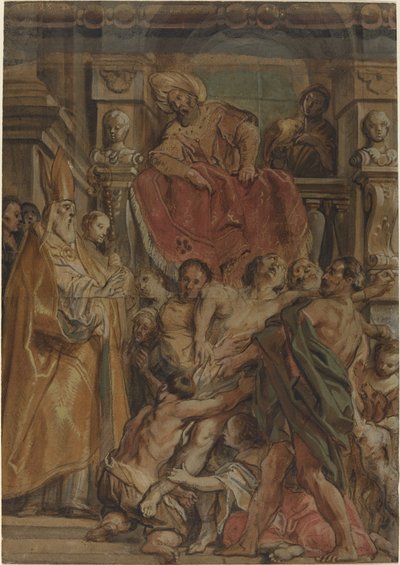 San Martín de Tours curando al sirviente de Tetrodius de Jacob Jordaens