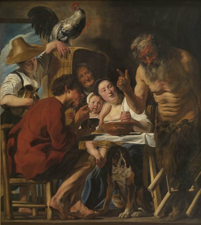 Sátiro y familia campesina de Jacob Jordaens