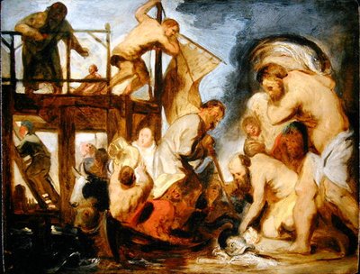 Boceto para San Pedro encontrando el tributo en la boca del pez de Jacob Jordaens
