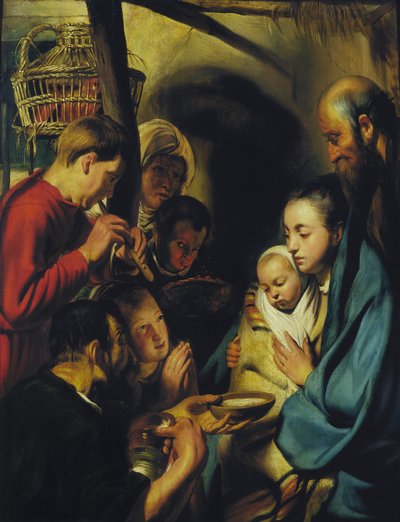 La adoración de los pastores de Jacob Jordaens
