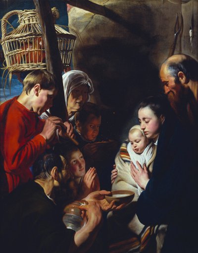 La adoración de los pastores de Jacob Jordaens