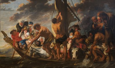 El Apóstol Pedro Encontrando el Dinero del Tributo en la Boca del Pez. También llamado "El Ferry a Amberes", c. 1623 de Jacob Jordaens
