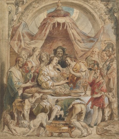 El banquete de Antonio y Cleopatra de Jacob Jordaens
