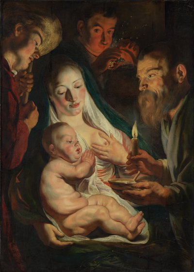 La Sagrada Familia con pastores de Jacob Jordaens