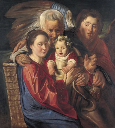 La Sagrada Familia con un ángel de Jacob Jordaens