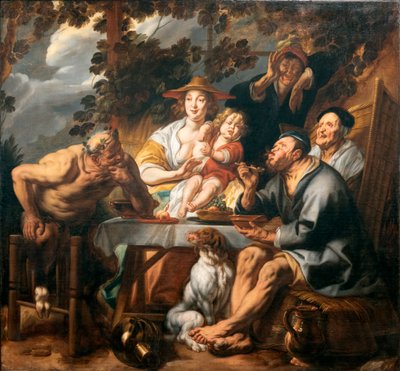 El sátiro y el campesino (Le Satyre et le Paysan) de Jacob Jordaens