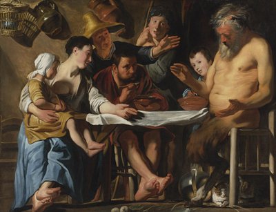 El sátiro y la familia campesina de Jacob Jordaens