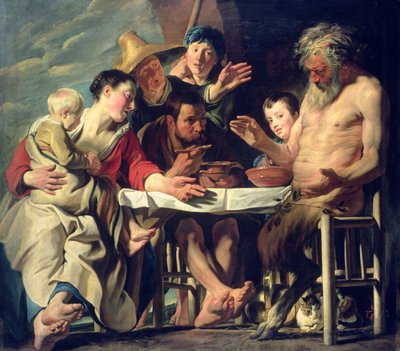 El sátiro con los campesinos de Jacob Jordaens