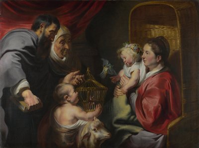 La Virgen y el Niño con los santos Zacarías, Isabel y Juan el Bautista, c. 1620 de Jacob Jordaens