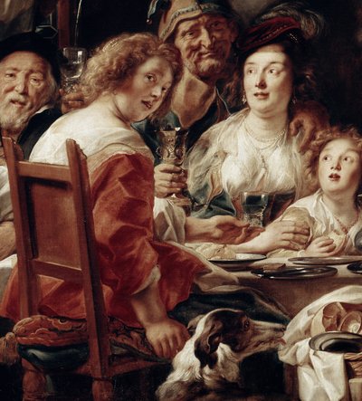 El rey bebe (detalle) de Jacob Jordaens