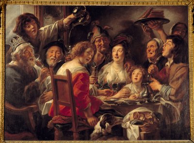 El rey bebe o el sorteo del haba de la epifanía de Jacob Jordaens