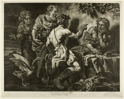 Júpiter y Mercurio con Filemón y Baucis de Jacob Mannl
