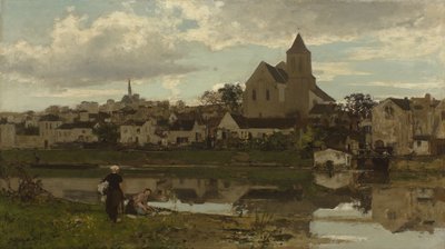 Holandés: Gezicht op Montigny-sur-Loing Vista de Montigny-sur-Loing de Jacob Maris