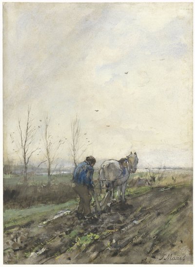 Agricultor arador de Jacob Maris