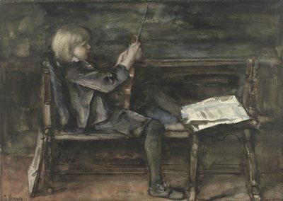 Retrato de Willem Matthijs Maris, con violín de Jacob Maris