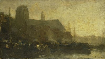 Barcos en el puerto de Dordrecht de Jacob Maris