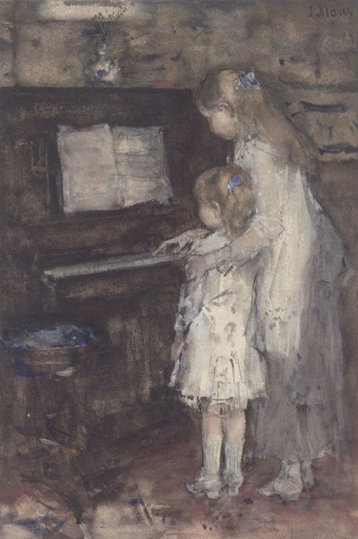 Dos chicas al piano de Jacob Maris