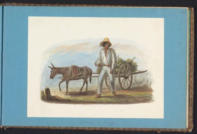 Hombre con carro con plátanos
Álbum de dibujos de Surinam, p.44 (50) (título de la serie) de Jacob Marius Adriaan Martini van Geffen