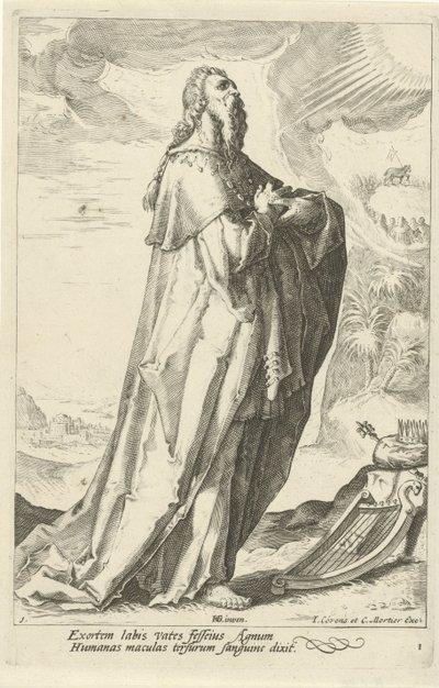 David Profetas del Antiguo Testamento (título de la serie) de Jacob Matham (attributed to)