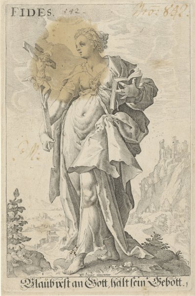Geloof (Fides) Fides (título sobre objeto) de Jacob Matham (attributed to)