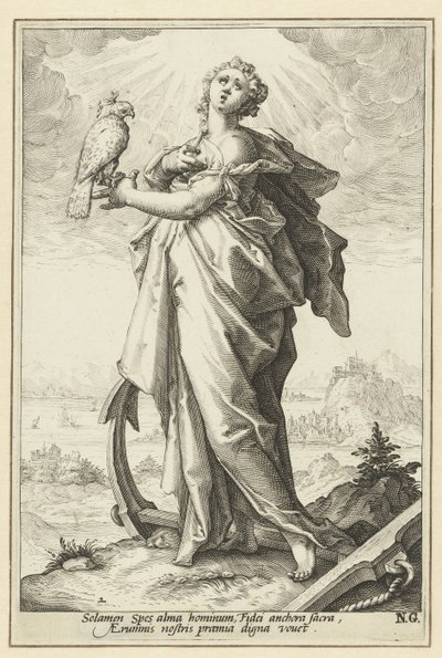 Esperanza (Spes) Las virtudes (título de la serie) de Jacob Matham (attributed to)