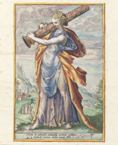Fortaleza (Fortitudo) Las virtudes (título de la serie) de Jacob Matham (attributed to)