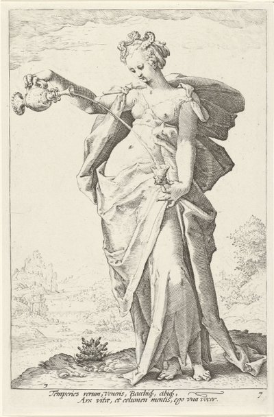 Matigheid (Templanza) De Deugden (título de la serie) de Jacob Matham (attributed to)
