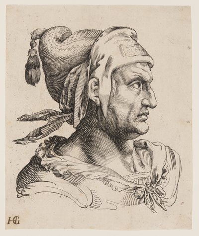 Busto de hombre de perfil de Jacob Matham