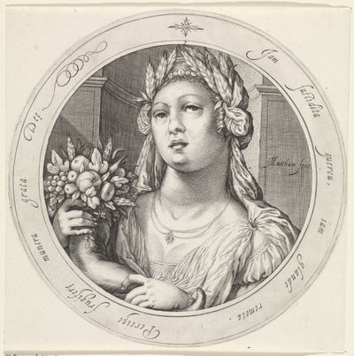 Ceres se encontró con la cornucopia Venus, Bacchus en Ceres (título de la serie) de Jacob Matham