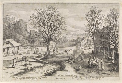 Diciembre (título sobre objeto) Los doce meses (título de la serie) de Jacob Matham