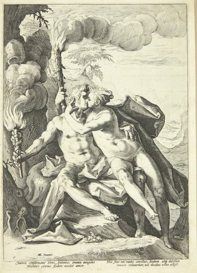 Eros y Anteros de Jacob Matham