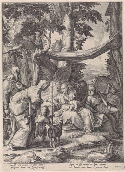 H. Familia con Isabel, Zacarías y el niño Juan Bautista de Jacob Matham