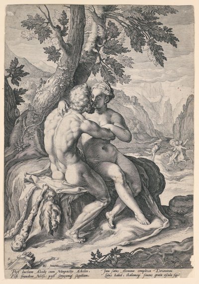 Hércules y Dejanira, de la serie de los Amores de los Dioses de Jacob Matham
