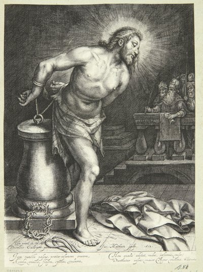 Jesús en la columna (después de la flagelación) de Jacob Matham