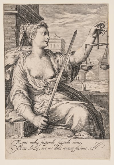 Justicia, de Las Siete Virtudes de Jacob Matham