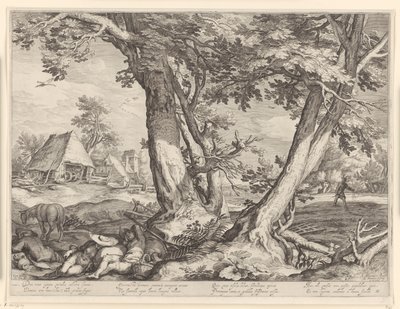 Paisaje con la parábola del sembrador de Jacob Matham