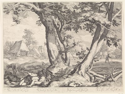 Paisaje con la parábola del sembrador de Jacob Matham