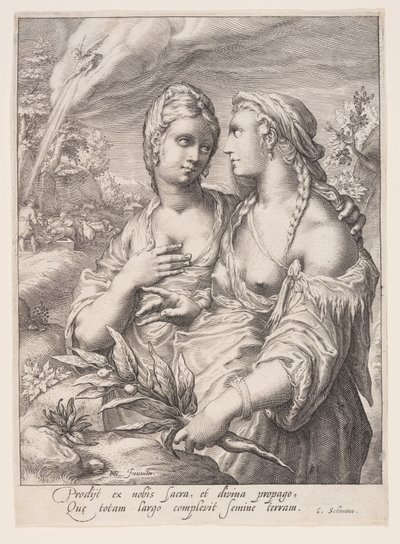 Lea y Rachel, de Las esposas de los patriarcas de Jacob Matham