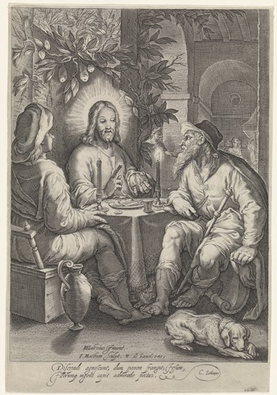 Comida en Emaús de Jacob Matham
