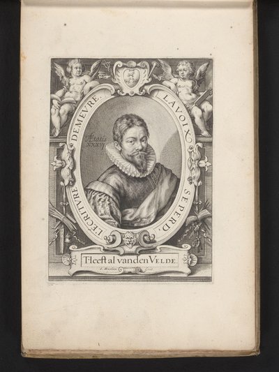Retrato de Jan van den Velde a los 36 años Espejo del arte de escribir (título de la serie) de Jacob Matham