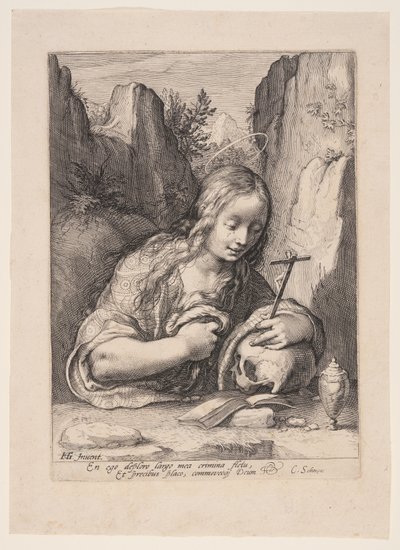 Santa María Magdalena arrepentida de Jacob Matham