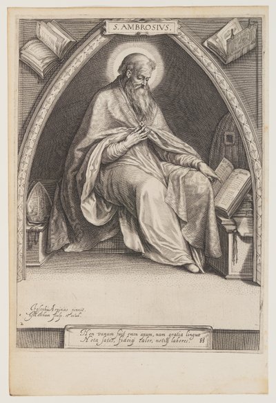 San Ambrosio, de Los Padres de la Iglesia de Jacob Matham