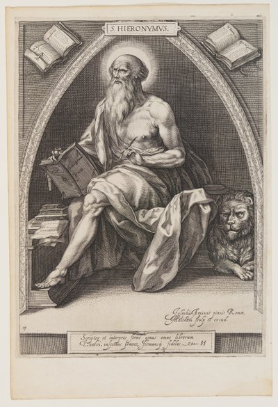 San Jerónimo, de Los Padres de la Iglesia de Jacob Matham