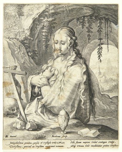 Santa María Magdalena arrepentida de Jacob Matham