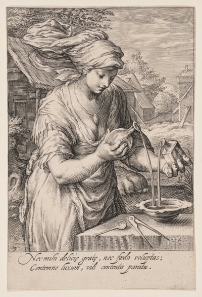 Templanza, de Las Siete Virtudes de Jacob Matham
