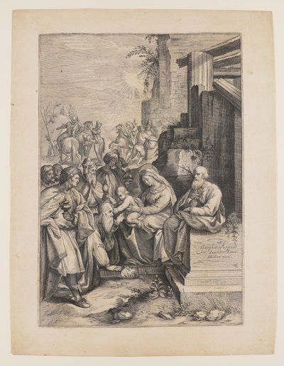 Adoración de los Reyes Magos de Jacob Matham
