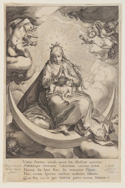 La Virgen y el Niño en la Media Luna de Jacob Matham